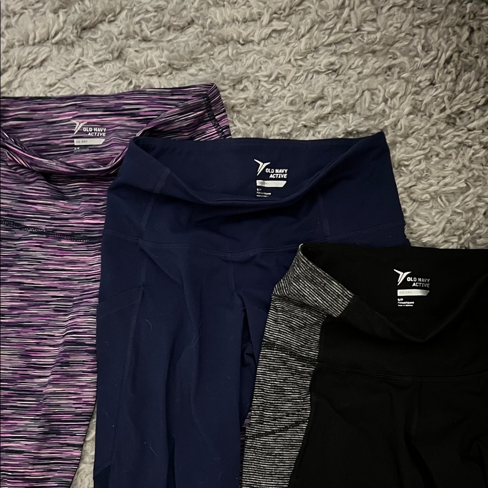 Old Navy Active Leggings Bundle - Purple, Navy, Black
